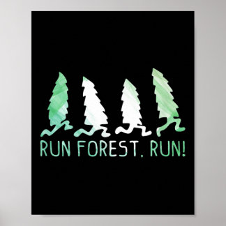Führen Sie Waldlaufwald-Shirt-Bäume aus und führen Poster