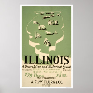 Führen Sie zu Illinois WPA 1940 Poster