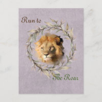 Führen Sie zum Roar Taupe Postcard Designer aus