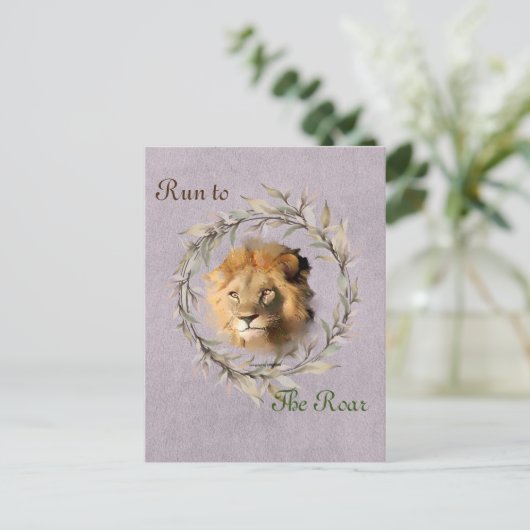 Führen Sie zum Roar Taupe Postcard Designer aus Postkarte (Stehend Vorderseite)