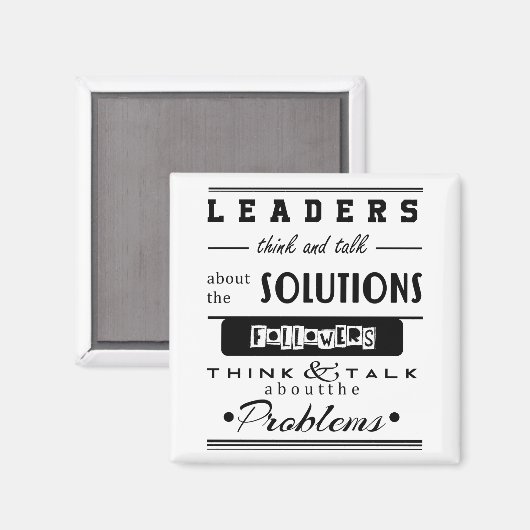 führende Motivationsträger Quote Black & White Ins Magnet (Vorderseite/Rückseite)