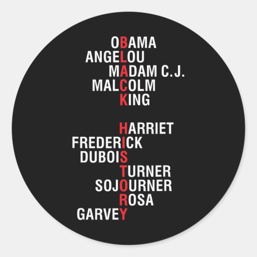 Führende Persönlichkeiten der Schwarzen Geschichte Runder Aufkleber (Vorderseite)