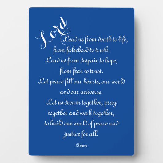 Führende uns - Weltfriedenspräsident Fotoplatte (Vorderseite)