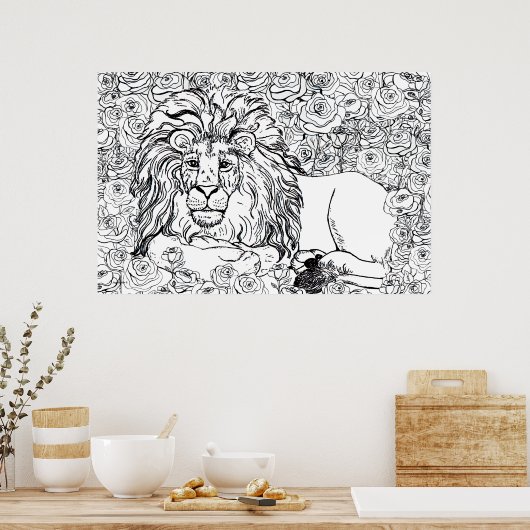 Führender Löwe Poster (Küche)
