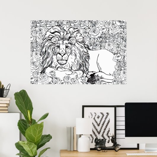 Führender Löwe Poster (Heimbüro)
