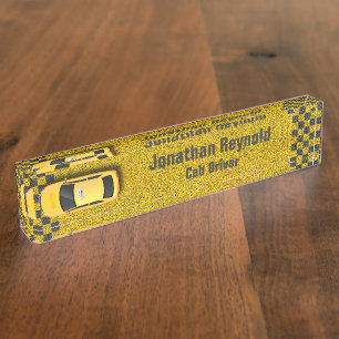 Führer der Business-Service-Klasse Gelbes Taxi Namensplakette