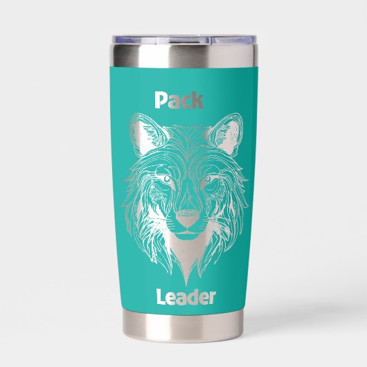 Führer des Pack Negative Space Wolf Thermobecher (Vorderseite)