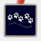 Führer des Satz-Hundeliebhabers Silbernes Ornament (Vorne)