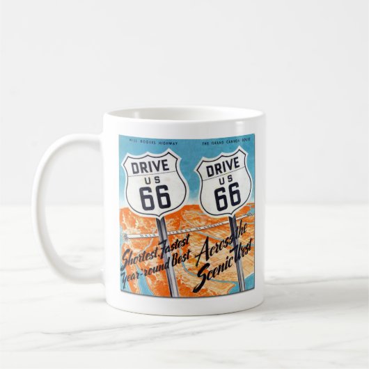 Führer-Kaffee-Tasse Antrieb US-Weg-66 Retro Kaffeetasse (Links)