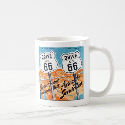 Führer-Kaffee-Tasse Antrieb US-Weg-66 Retro Kaffeetasse (Rechts)