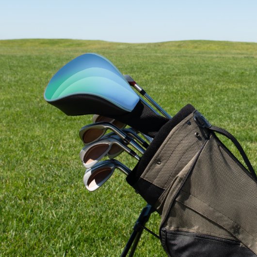 Führerabdeckung für blaue und grüne Gradienten Golf Headcover (In SItu)
