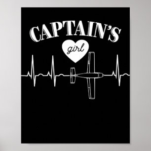 Führermädchen Pilot Niedliches Bootmilitär Poster