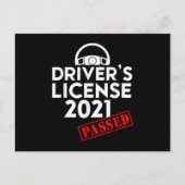 Führerschein 2021 hat Geschenke zum ersten Mal bes Ankündigungspostkarte (Vorderseite)