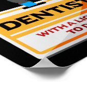 Führerschein für Zahnarztassistent an der Drill Fu Poster (Ecke)