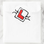 Führerschein Runder Aufkleber (Tasche)