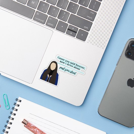 Führerschein von Olivia Rodrigo Aufkleber (Laptop mit iPhone)