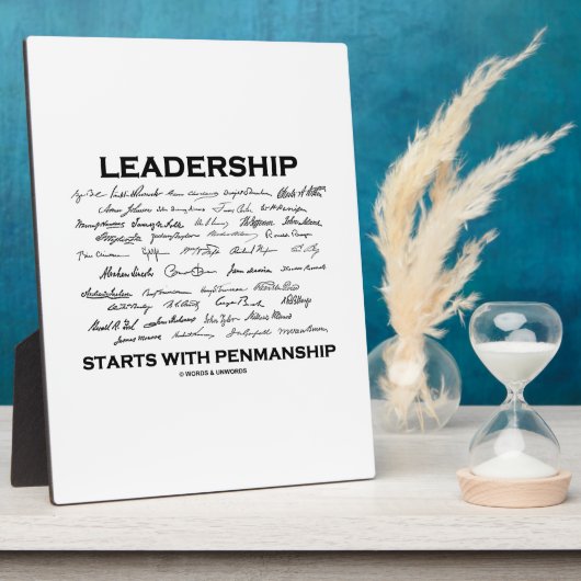 Führung beginnt mit Penmanship (Unterschriften) Fotoplatte (Seite)