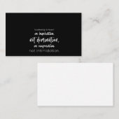 Führung beruht auf Inspiration und nicht auf Vorhe Visitenkarte (Vorne/Hinten)