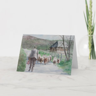 Führung der Schafe Feiertagskarte