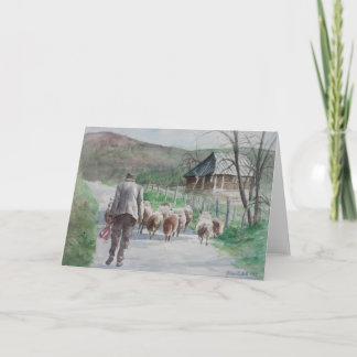 Führung der Schafe Feiertagskarte