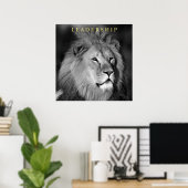 Führung Motivierend Lion Einzigartig Schwarz-weiß Poster (Heimbüro)