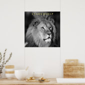Führung Motivierend Lion Einzigartig Schwarz-weiß Poster (Küche)