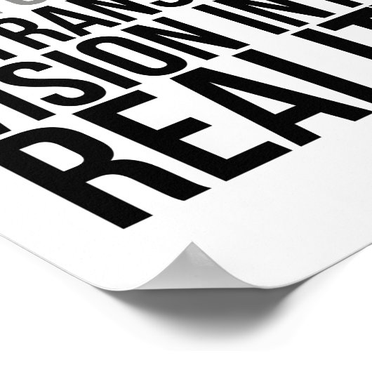 Führung überträgt Vision in die Realität Poster (Ecke)