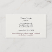 Führungskraft Beruflich Braun Leder Weinlese Visitenkarte (Rückseite)