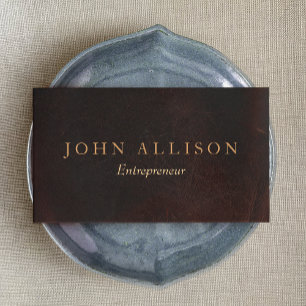 Führungskraft Berufliches Vintages Braunleder Visitenkarte