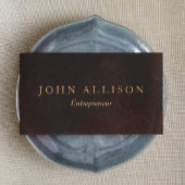 Führungskraft Berufliches Vintages Braunleder Visitenkarte