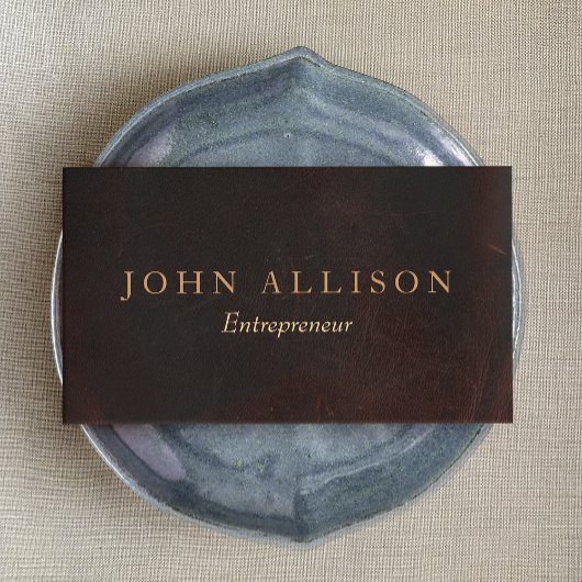 Führungskraft Berufliches Vintages Braunleder Visitenkarte