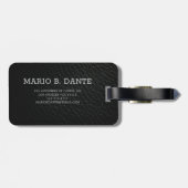 Führungskraft Black Leather & Gold Metal mit Monog Gepäckanhänger (Rückseite horizontal)