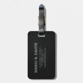 Führungskraft Black Leather & Gold Metal mit Monog Gepäckanhänger (Rückseite vertikal)