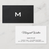 Führungskraft Black | Monogramm Visitenkarte (Vorne/Hinten)