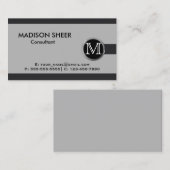 Führungskraft Black Steel Monogram Business Card Visitenkarte (Vorne/Hinten)