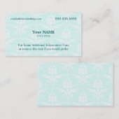 Führungskraft Blau und Weiß Damask Visitenkarte (Vorne/Hinten)