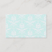 Führungskraft Blau und Weiß Damask Visitenkarte (Rückseite)