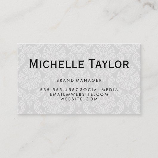 Führungskraft Damask Muster Visitenkarte (Vorderseite)