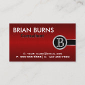 Führungskraft Dunkelroter Pinsel und Slip Monogram Visitenkarte (Vorderseite)