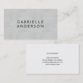 Führungskraft Elegant Gray Leather Visitenkarte (Vorne/Hinten)