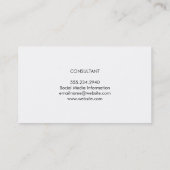 Führungskraft Elegant Gray Leather Visitenkarte (Rückseite)