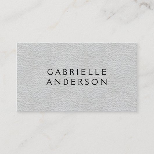Führungskraft Elegant Gray Leather Visitenkarte (Vorderseite)