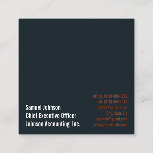 Führungskraft Funny CEO Chief Führungskraft Office Quadratische Visitenkarte (Rückseite)