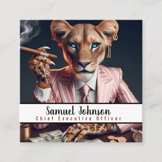 Führungskraft Funny CEO Chief Führungskraft Office Quadratische Visitenkarte (Vorderseite)