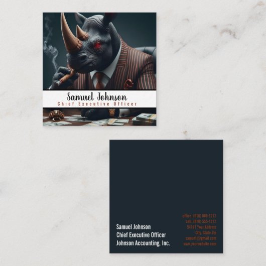 Führungskraft Funny CEO Chief Führungskraft Office Quadratische Visitenkarte (Vorne/Hinten)
