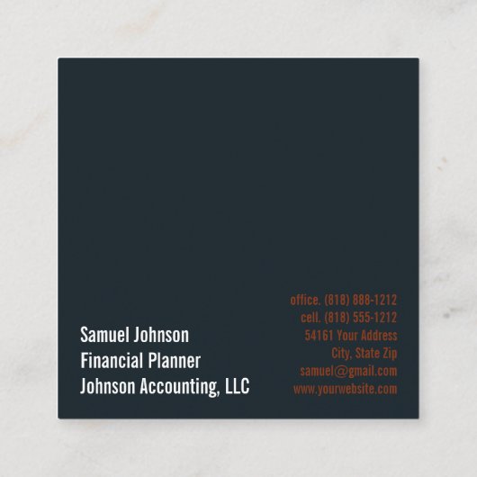 Führungskraft Funny CEO Chief Führungskraft Office Quadratische Visitenkarte (Rückseite)