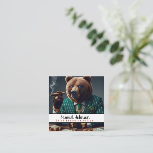 Führungskraft Funny CEO Chief Führungskraft Office Quadratische Visitenkarte (Stehend Vorderseite)