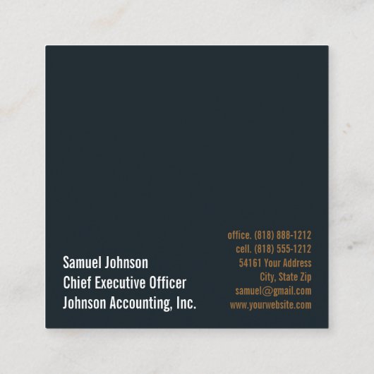 Führungskraft Funny CEO Chief Führungskraft Office Quadratische Visitenkarte (Rückseite)