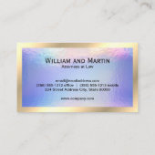 Führungskraft Gold Classic Monogramm | Iridescent Visitenkarte (Rückseite)