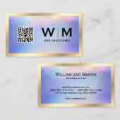 Führungskraft Gold Classic Monogramm | Iridescent  Visitenkarte (Vorne/Hinten)